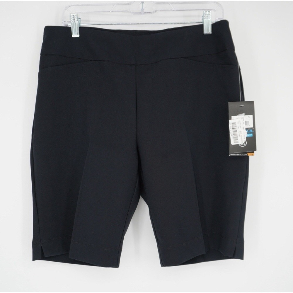 Ibkul Black Golf Sun Protection 50+ Stain Resistant Short Size 12 NEW